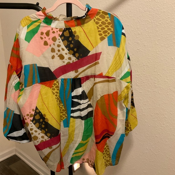 NWT, Fate, Abstract Print Bubble Sleeve Blouse - Multi, Sz 1x - Picture 7 of 8